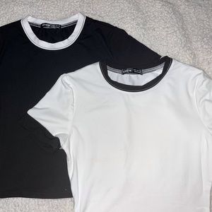 Shein medium white and black short tees